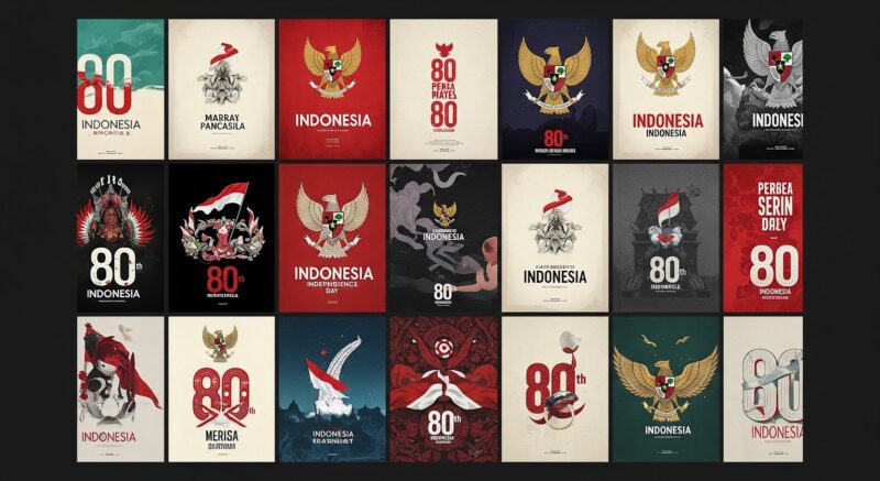 15 Contoh Desain Poster HUT RI ke 80 Terbaru